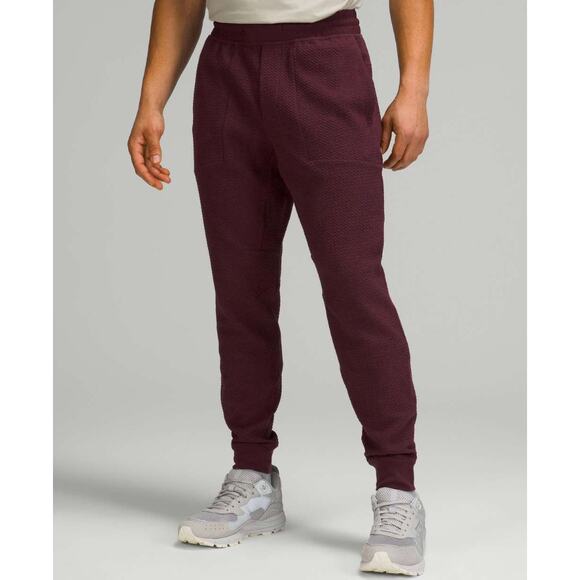 Lululemon Men's At Ease Jogger Sweatpants Lounge Athleisure Medium Maroon Red - Picture 1 of 11